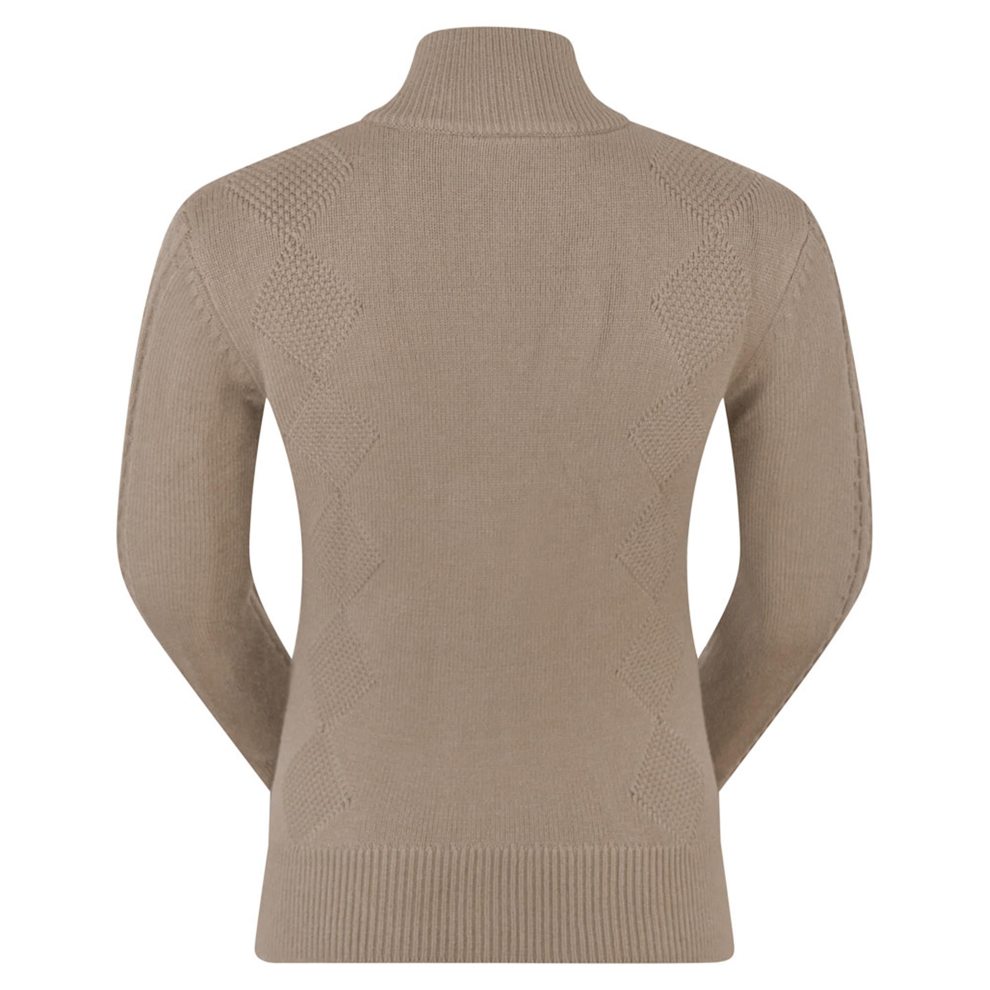Pure Golf Sorrell Cable Knit Lined Ladies Golf Jumper Cappuccino